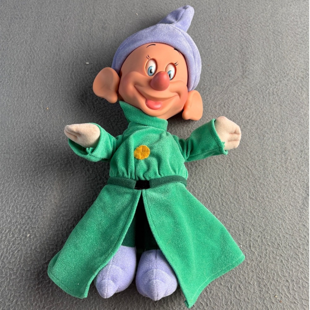 Vintage 1993 Mattel Disney Snow White Dopey Plush Plastic Head Figure 12 inch